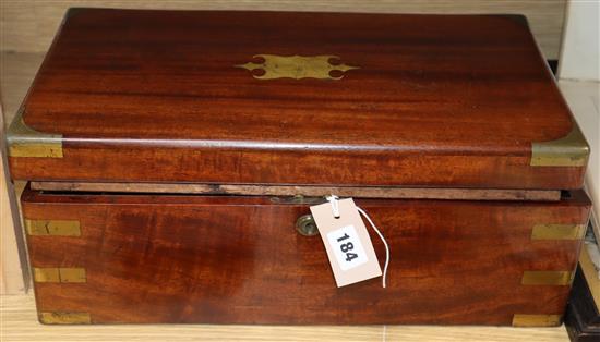 A brass bound mahogany writing slope (a.f)